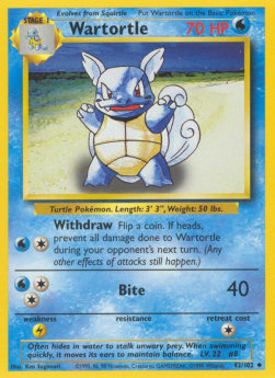 Pokemon TCG Wartortle (BS 42) [Heavy Play Damage]