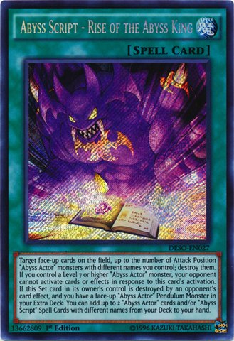 Yu-Gi-Oh TCG Abyss Script - Rise of the Abyss King DESO-EN027 (1st Edition)