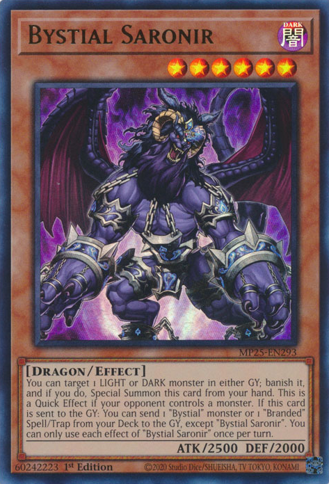 Yu-Gi-Oh TCG Bystial Saronir MP25-EN293 (1st Edition)