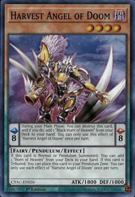 Yu-Gi-Oh TCG Harvest Angel of Doom CYAC-EN026 (1st Edition)