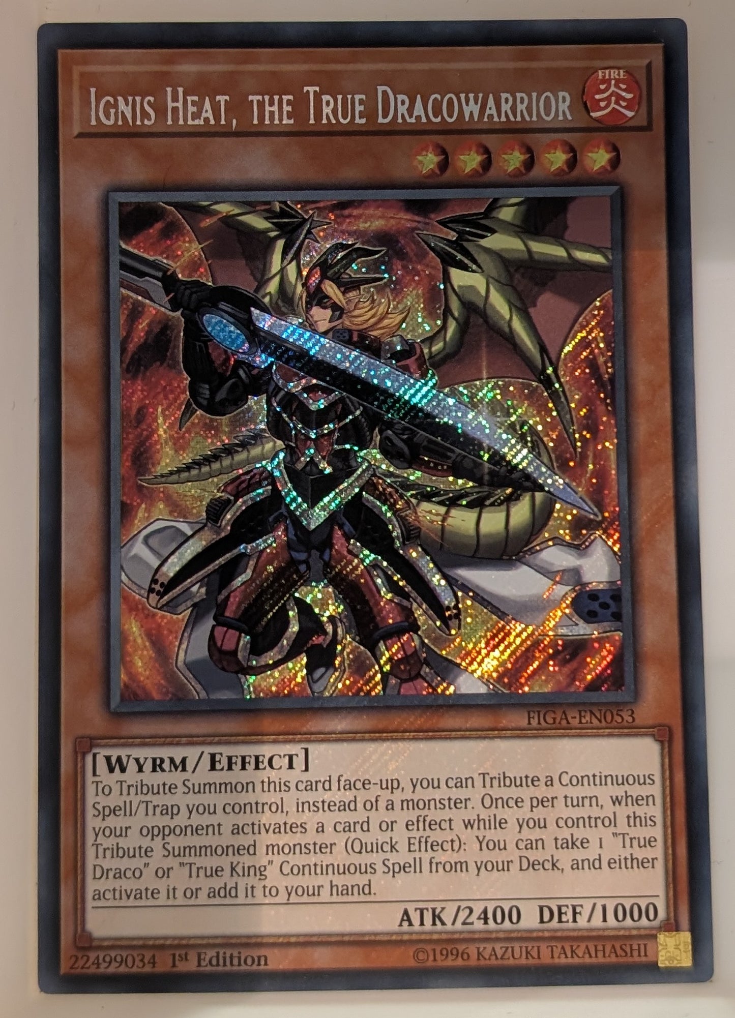 Yu-Gi-Oh TCG Ignis Heat, The True Dracowarrior FIGA-EN053