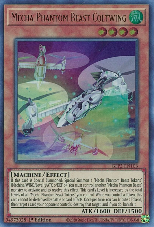 Yu-Gi-Oh TCG Mecha Phantom Beast Coltwing GFP2-EN103 (1st Edition)