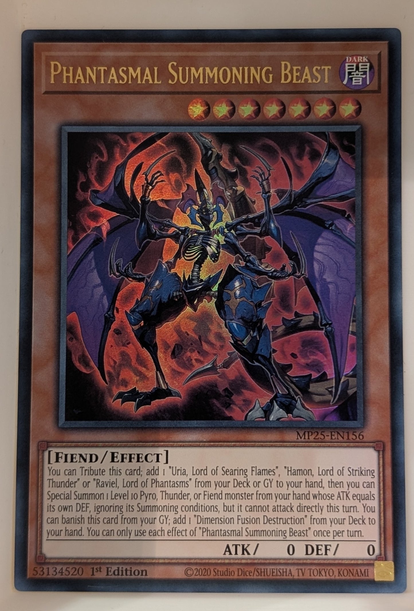 Yu-Gi-Oh TCG Phantasmal Summoning Beast MP25-EN156