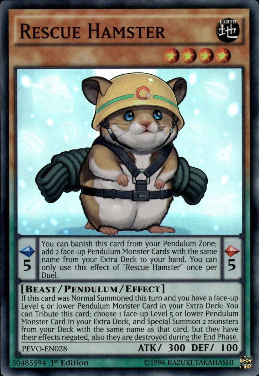 Yu-Gi-Oh TCG Rescue Hamster PEVO-EN028 (1st Edition)