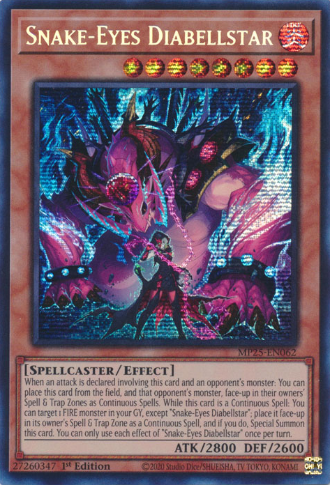 Yu-Gi-Oh TCG Snake-Eyes Diabellstar MP25-EN062 (1st Edition)