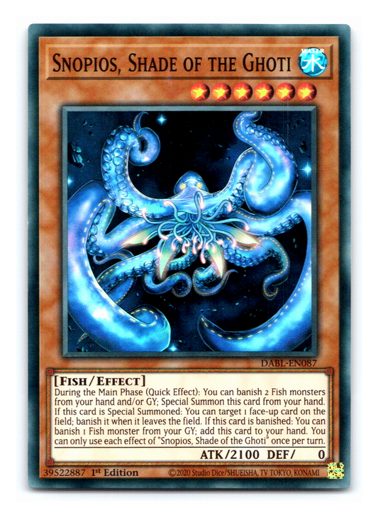 Yu-Gi-Oh TCG Snopios, Shade of the Ghotti DABL-EN087 (1st Edition)