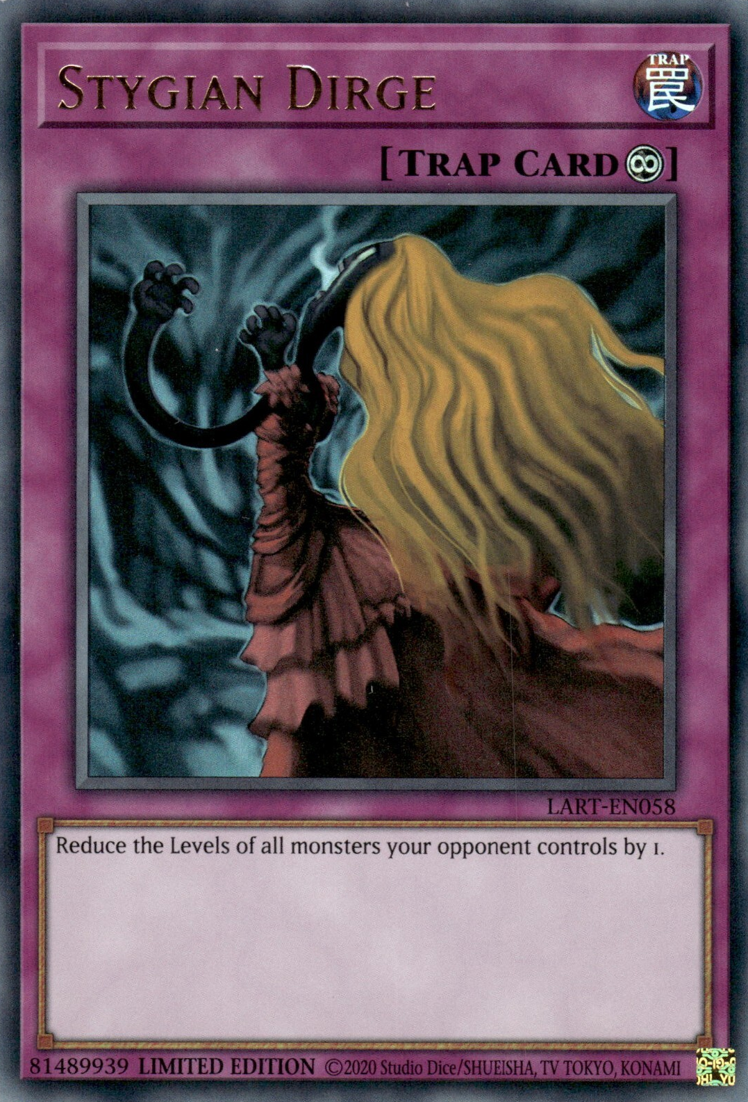 Yu-Gi-Oh TCG Stygian Dirge LART-EN058 (Lost Art Promo, Limited Edition, Sealed)