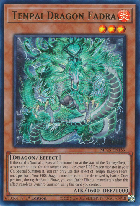 Yu-Gi-Oh TCG Tenpai Dragon Fadra MP25-EN183 (1st Edition)