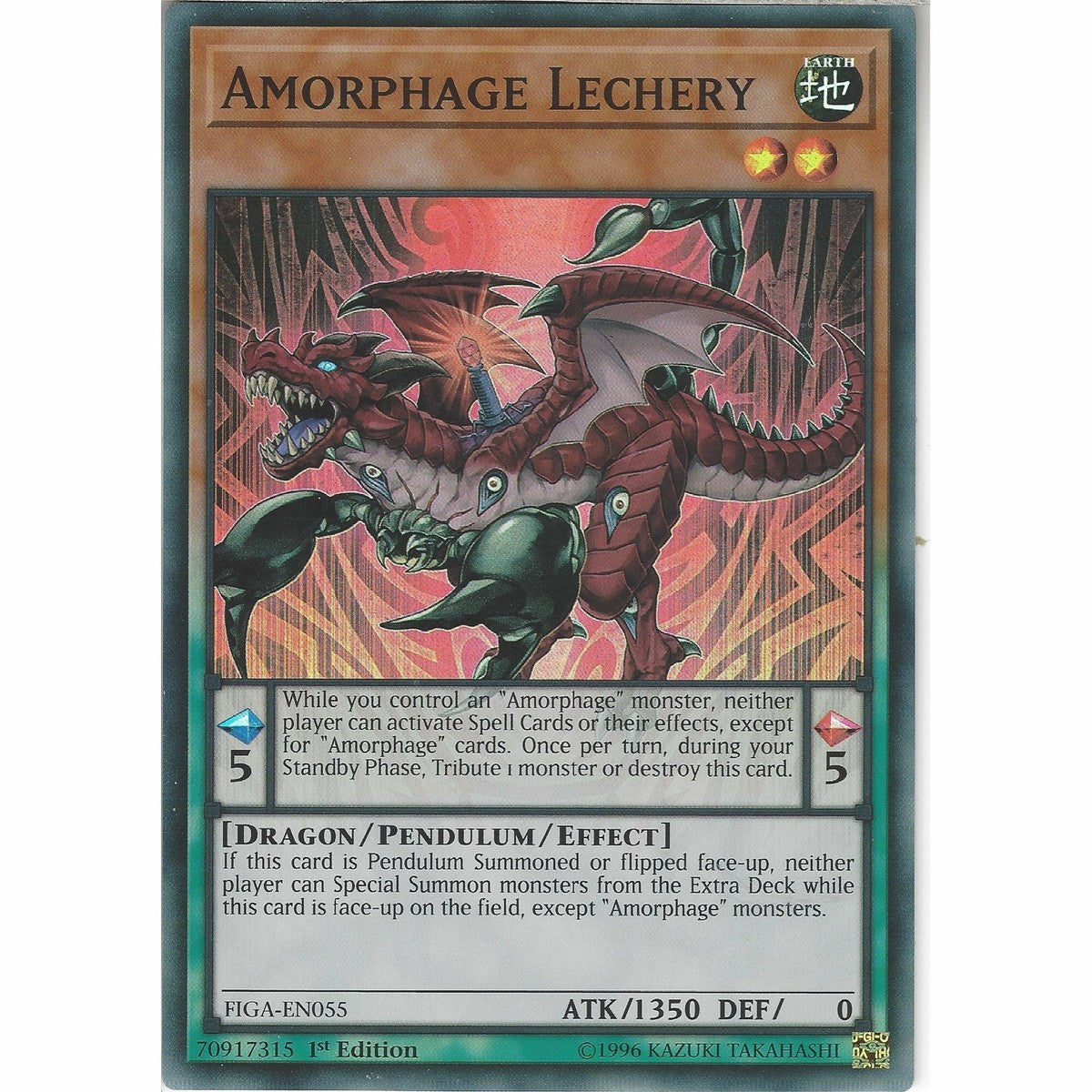 Yu-Gi-Oh! TCG Amorphage Lechery FIGA-EN055 (1st Edition)
