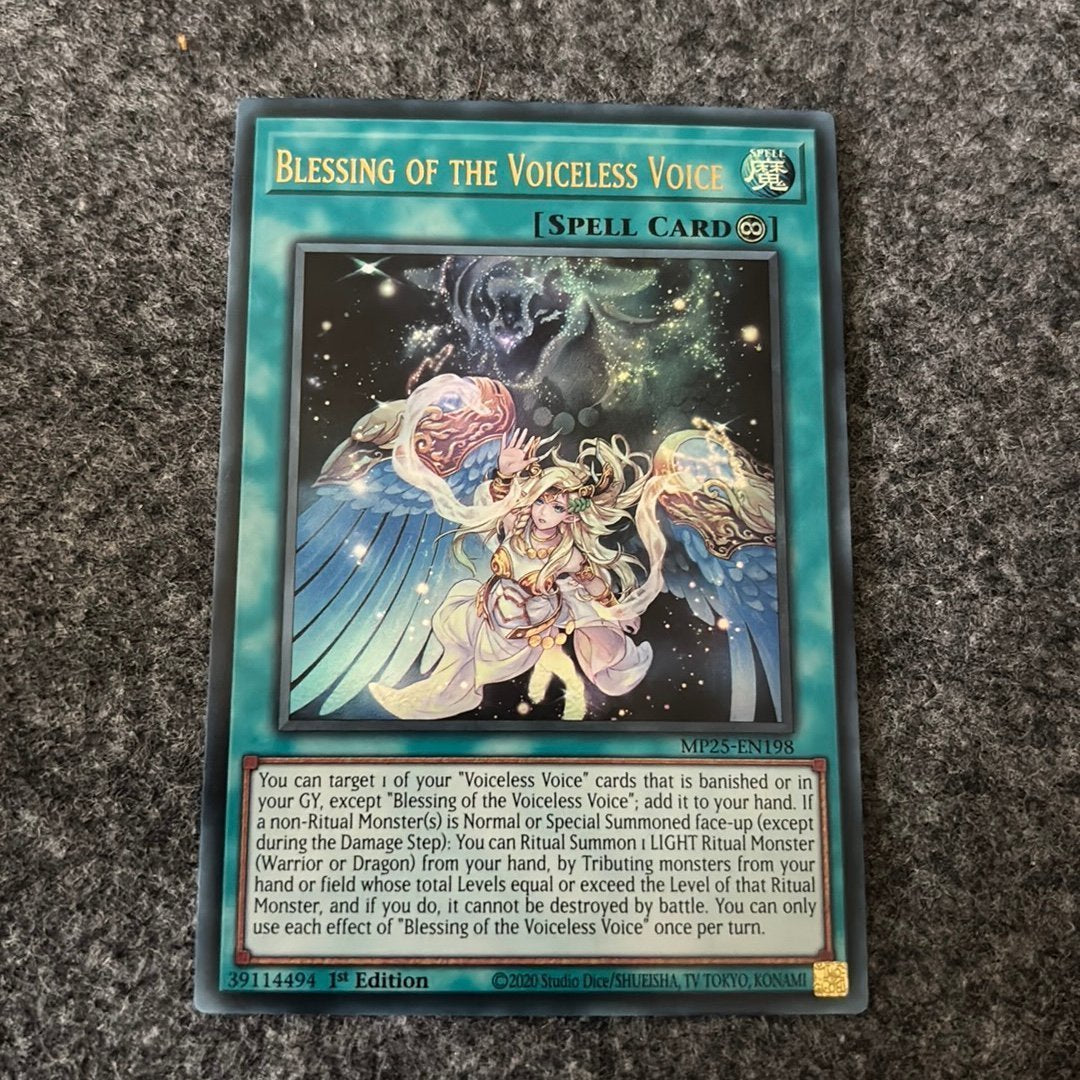 Yu-Gi-Oh! TCG Blessing of the Voiceless Voice MP25-EN198 (1st Edition)