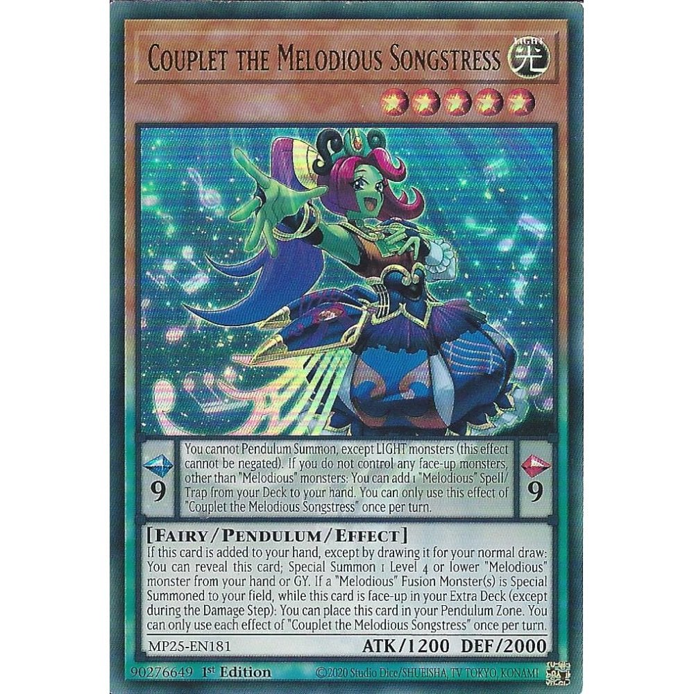 Yu-Gi-Oh! TCG Couplet the Melodious Songstress MP25-EN181 (1st Edition)
