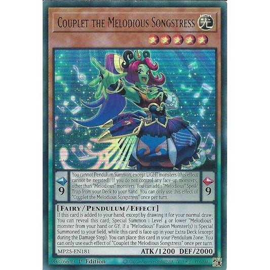 Yu-Gi-Oh! TCG Couplet the Melodious Songstress MP25-EN181 (1st Edition)