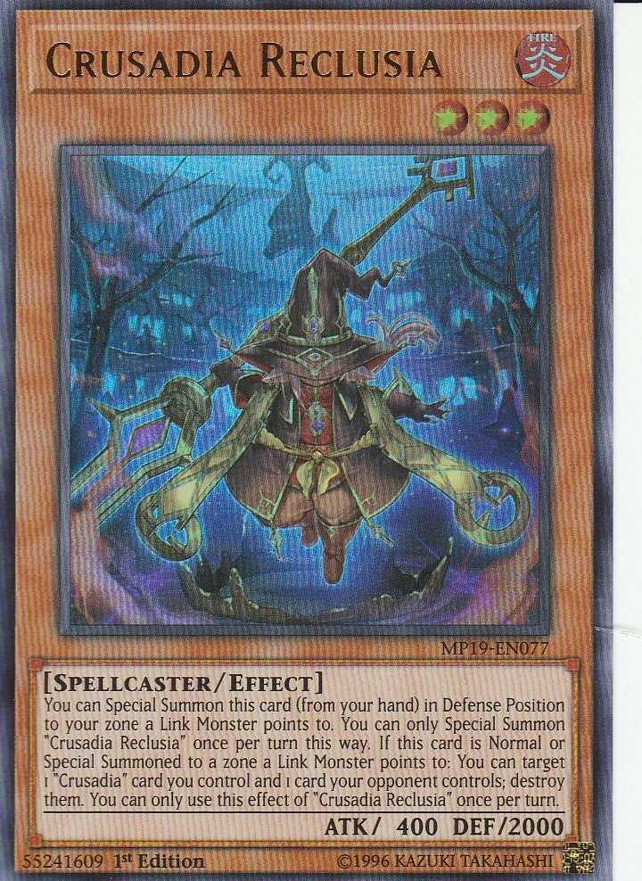 Yu-Gi-Oh! TCG Crusadia Reclusia MP19-EN077 (1st Edition)