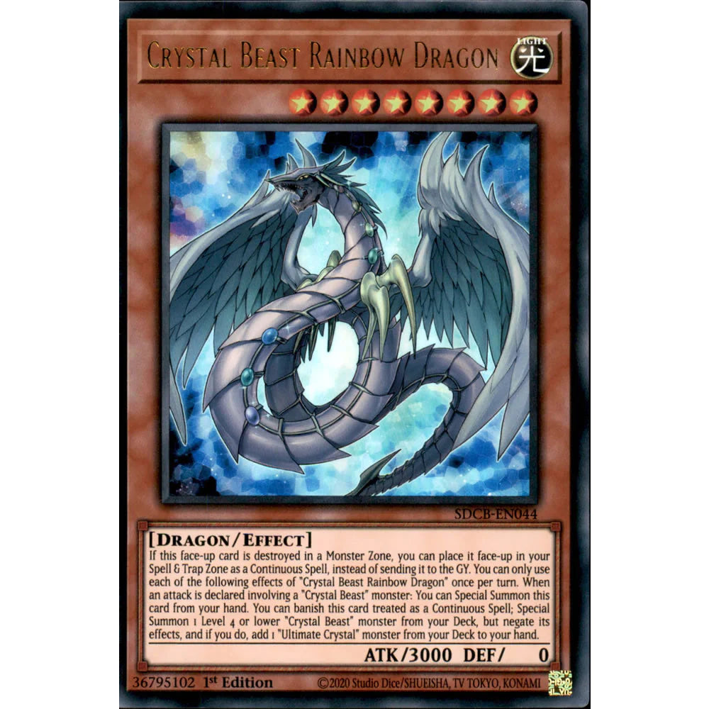 Yu-Gi-Oh! TCG Crystal Beast Rainbow Dragon SDCB-EN044 (1st Edition)