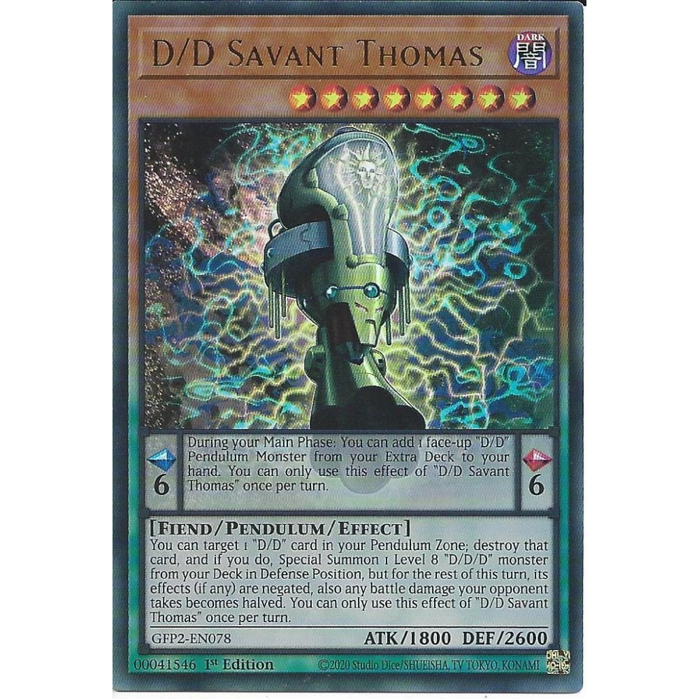Yu-Gi-Oh! TCG D/D Savant Thomas GFP2-EN078 (1st Edition)