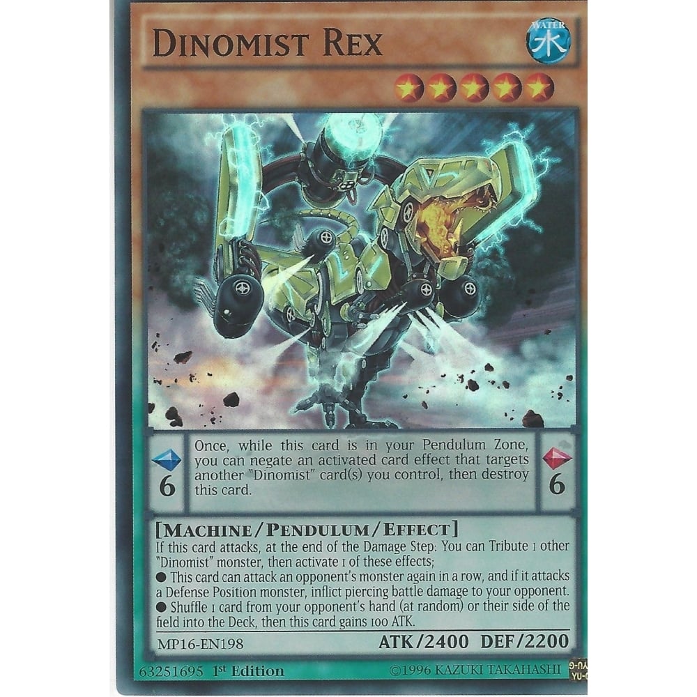 Yu-Gi-Oh! TCG Dinomist Rex MP16-EN198 (1st Edition)