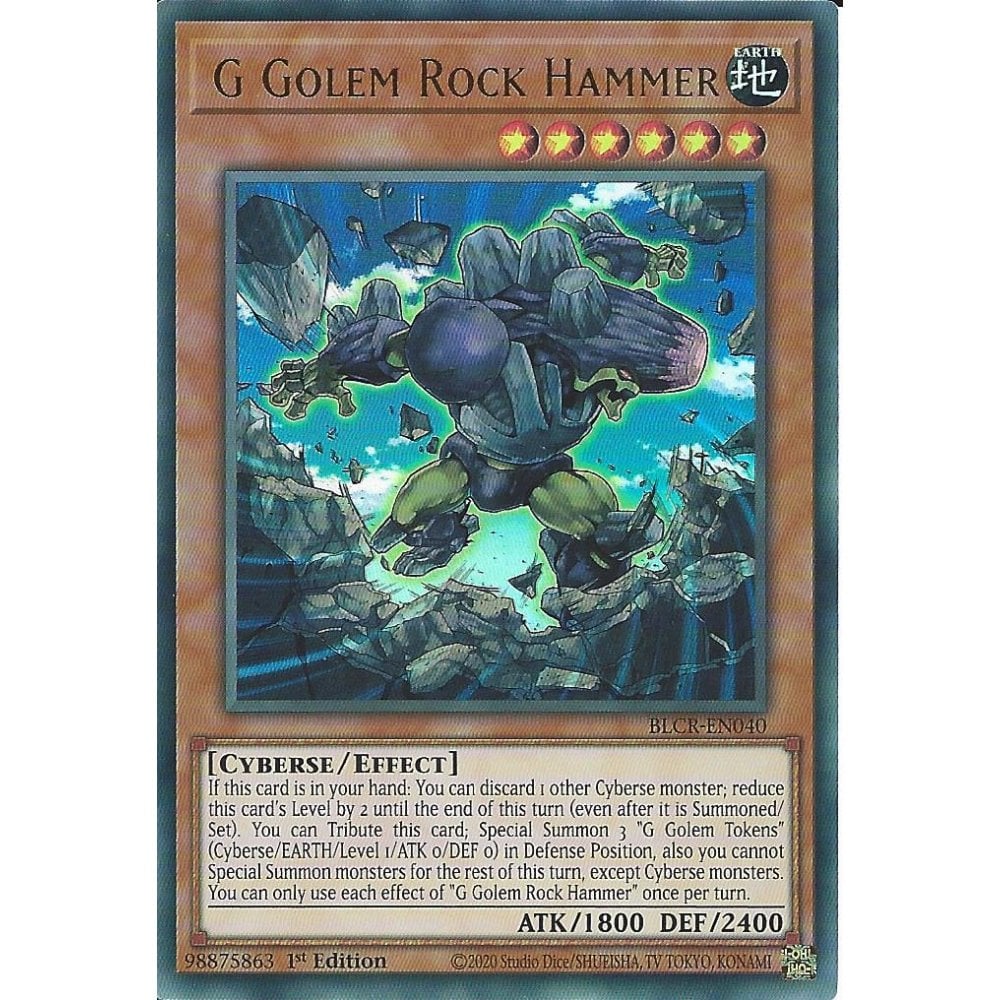 Yu-Gi-Oh! TCG G Golem Rock Hammer BLCR-EN040 (1st Edition)