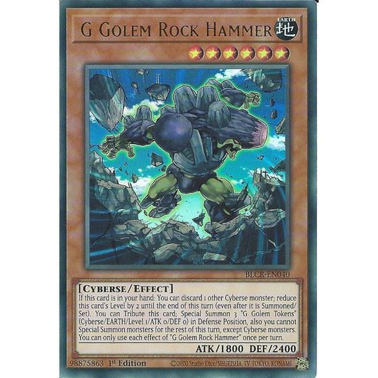 Yu-Gi-Oh! TCG G Golem Rock Hammer BLCR-EN040 (1st Edition)