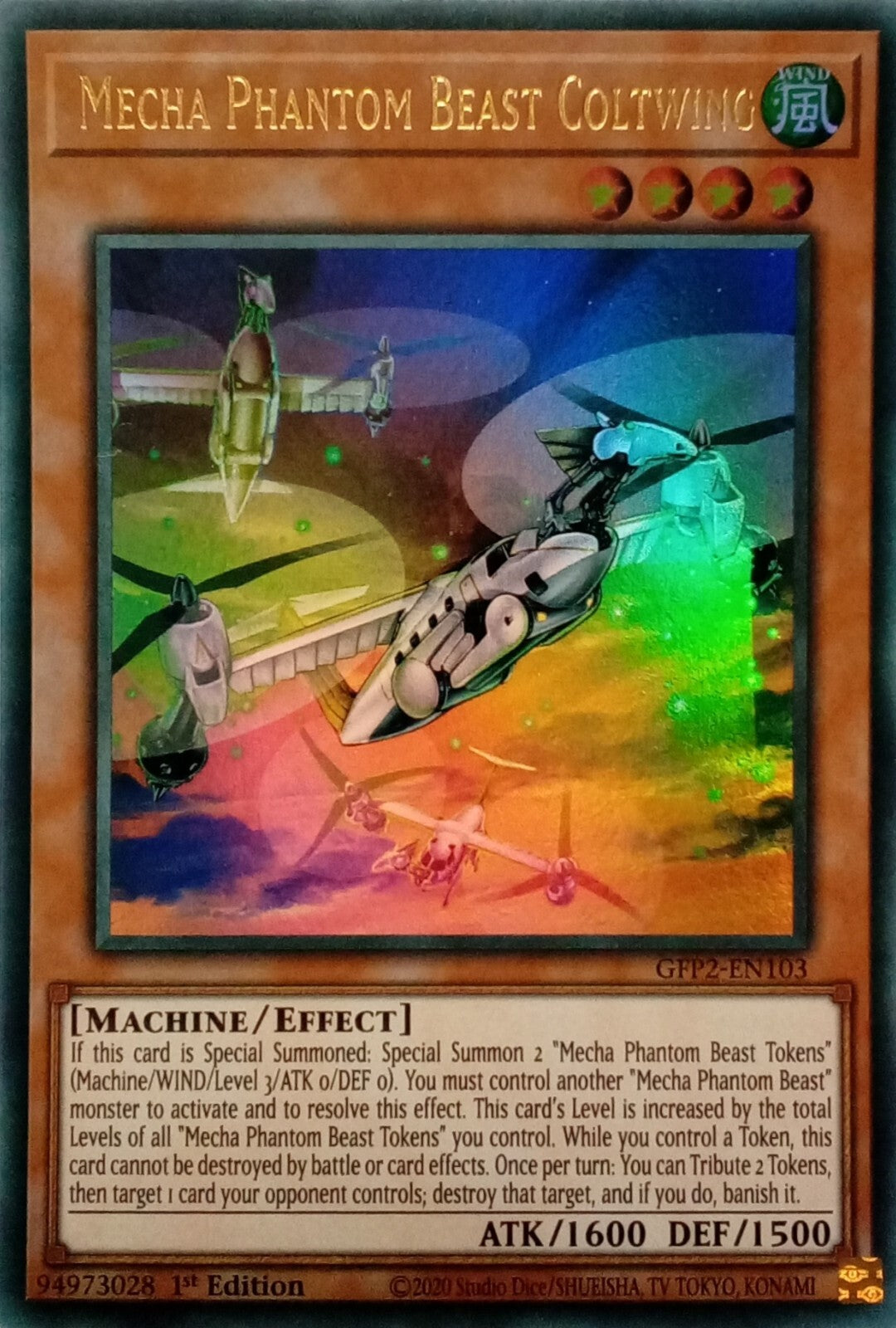 Yu-Gi-Oh! TCG Mecha Phantom Beast Coltwing GFP2-EN103 (1st Edition)