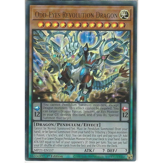 Yu-Gi-Oh! TCG Odd-Eyes Revolution Dragon MP21-EN157 (1st Edition)