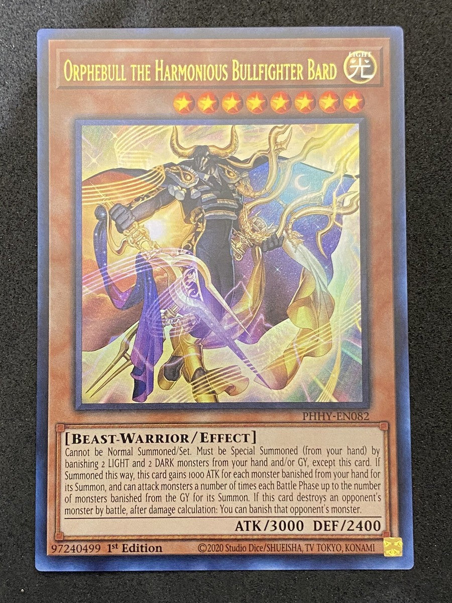 Yu-Gi-Oh! TCG Orphebull the Harmonious Bullfighter Bard PHHY-EN082 (1st Edition)
