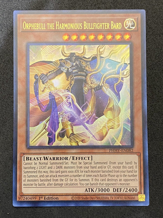 Yu-Gi-Oh! TCG Orphebull the Harmonious Bullfighter Bard PHHY-EN082 (1st Edition)