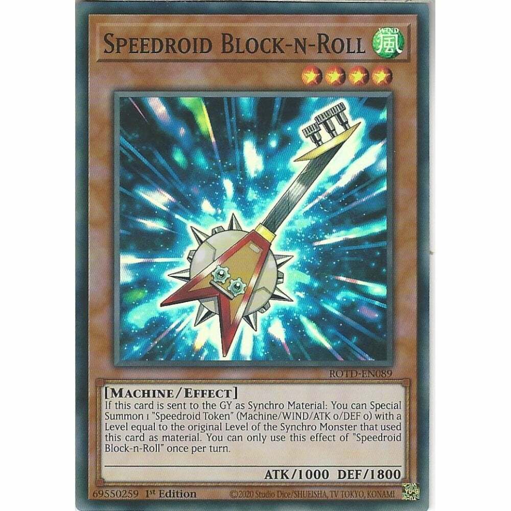 Yu-Gi-Oh! TCG Speedroid Block-N-Roll ROTD-EN089 (1st Edition)