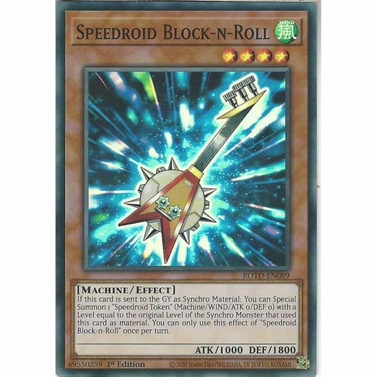 Yu-Gi-Oh! TCG Speedroid Block-N-Roll ROTD-EN089 (1st Edition)
