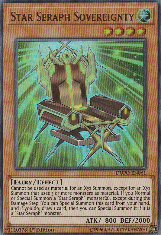 Yu-Gi-Oh! TCG Star Seraph Sovereignty DUPO-EN061 (1st Edition)