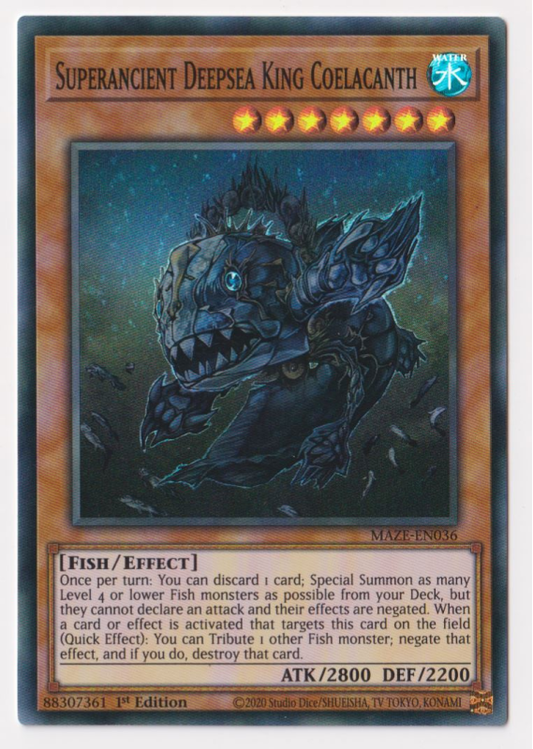Yu-Gi-Oh! TCG Superancient Deepsea King Coelacanth MAZE-EN036 (1st Edition)