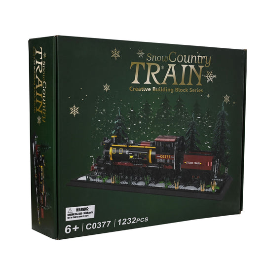 Toy Shop Snow Country Train Brick Building Set