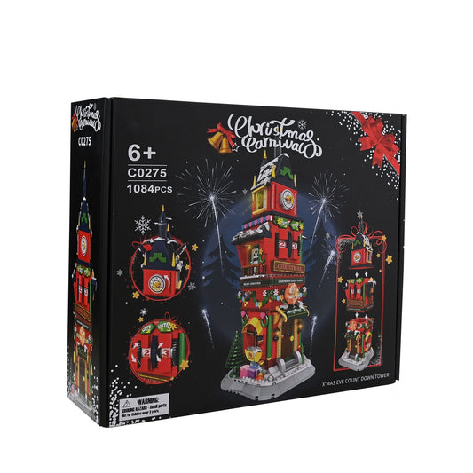 Toy Shop Christmas Clock Tower Brick Building Set